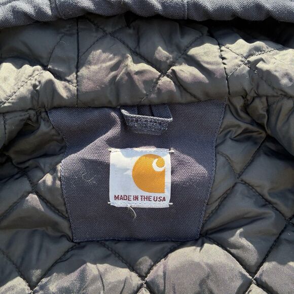 Vintage Carhartt Jacket Women’s XS (0/2) Hooded Navy Blue FFA USA Union Made - Picture 6 of 16